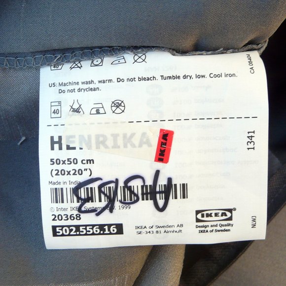 2 IKEA Henrika striped pillow / cushion covers, approx. 18.5" x 19.5", India - Picture 5 of 5